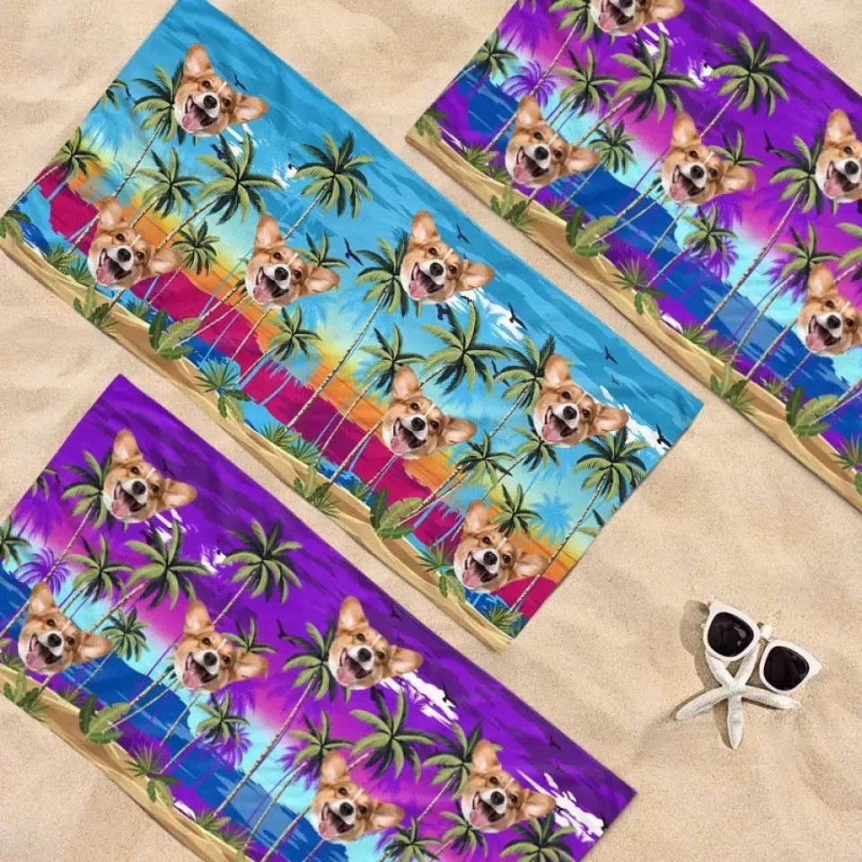 Dog & Cat Personal Beach Towel with Print