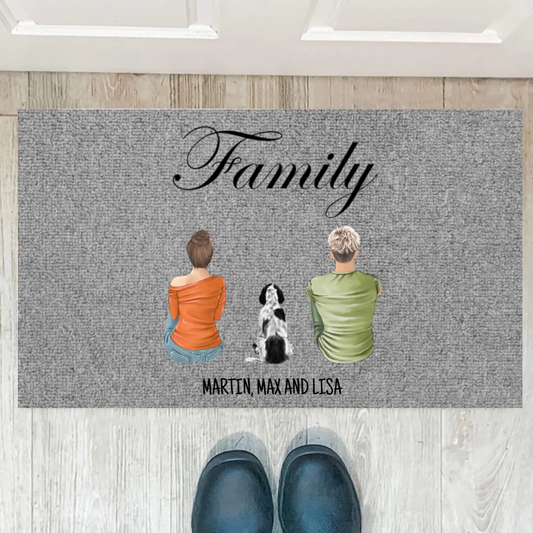 Couples & Pets - Personalized door mats with print