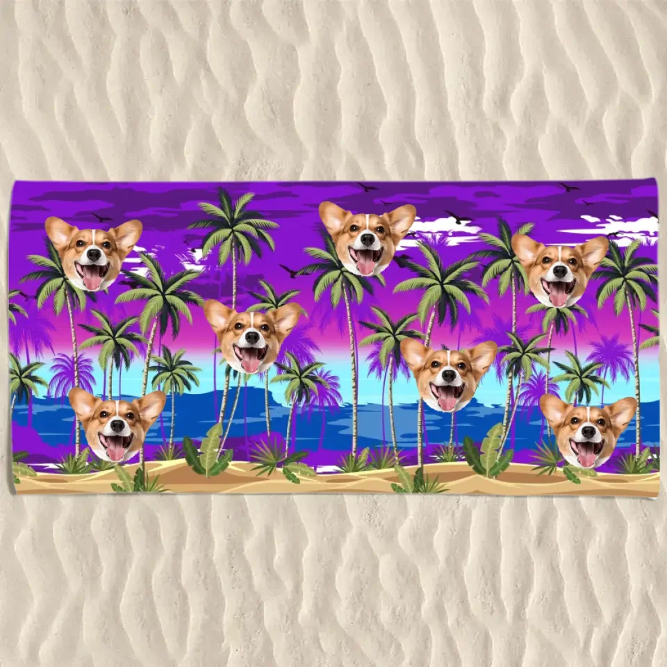 Dog & Cat Personal Beach Towel with Print