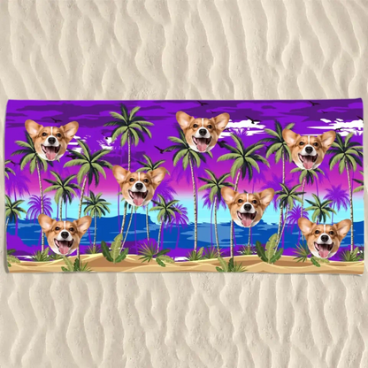 Dog & Cat Personal Beach Towel with Print